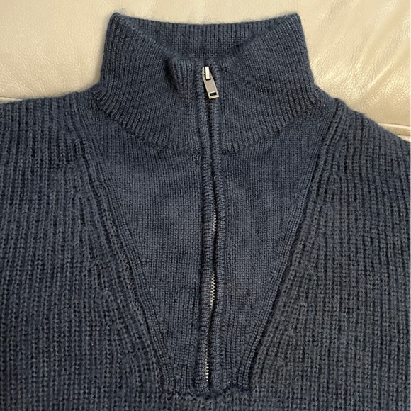 Pull & Bear Men’s Chunky Ribbed Knit Quarter Zip Sweater - Size M - Picture 7 of 10